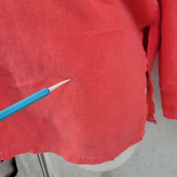 Liz and Jane Vintage Linen Artsy Long Sleeve Button Down Top Blouse XL - Picture 5 of 16